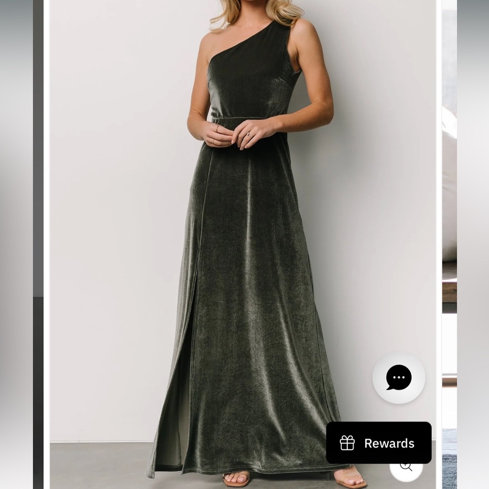 Tatiana Velvet One Shoulder Maxi Dress (Baltic Born- size XS)